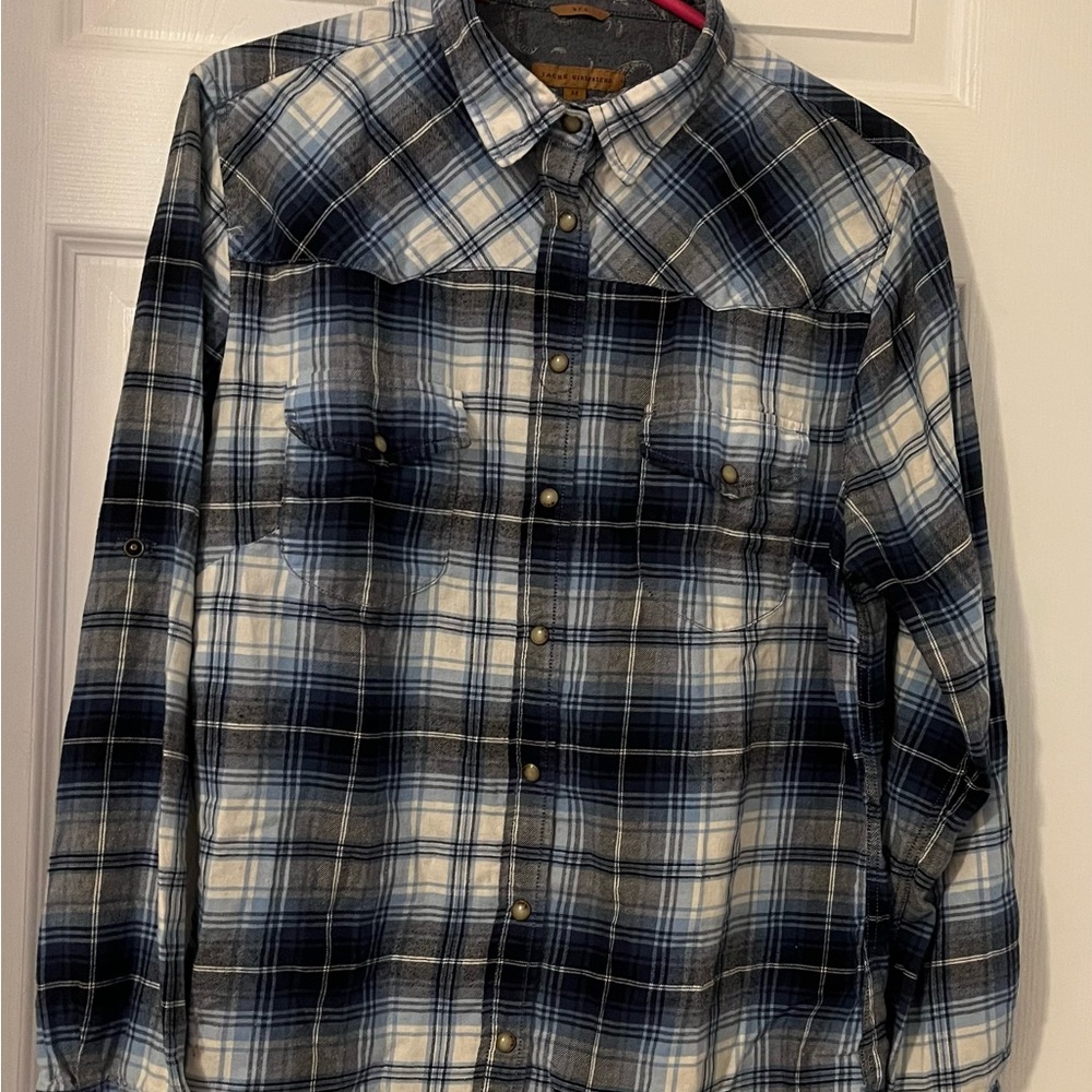 JACHS Girlfriend Blue flannel shirt